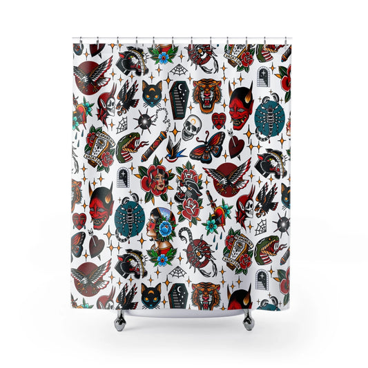 Tattoo Old School Flash Shower Curtain