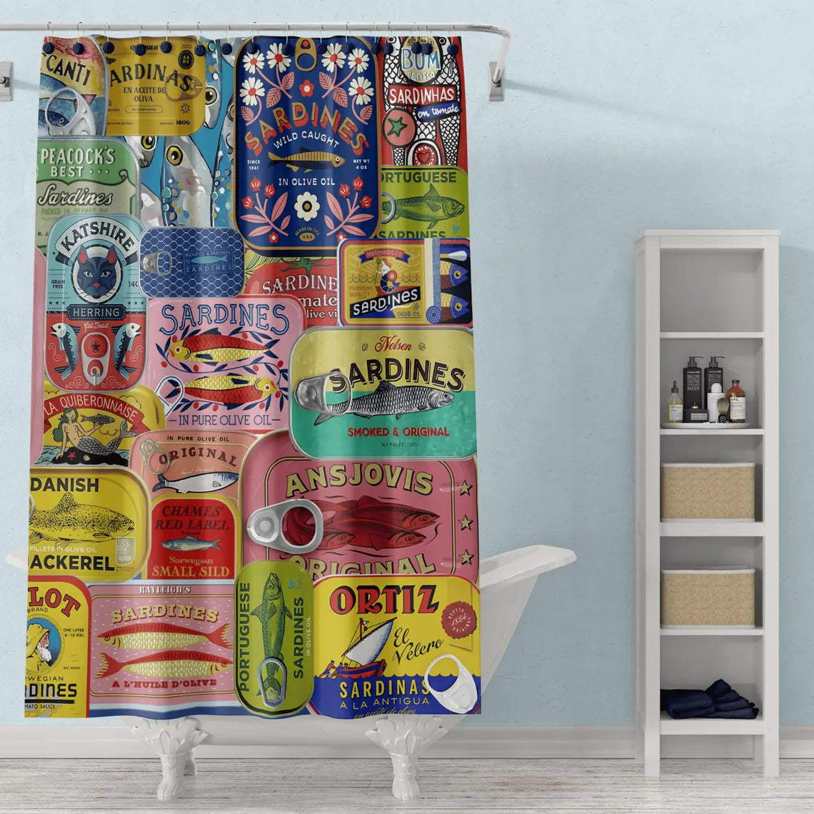 Tinned Fish Shower Curtain