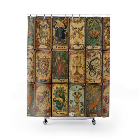 Vintage Zodiac Astrology Shower Curtain