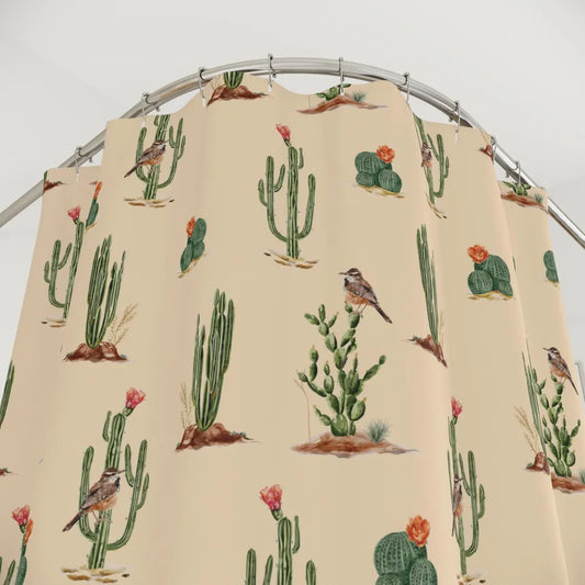 Western Cactus Boho Cowgirl Shower Curtain