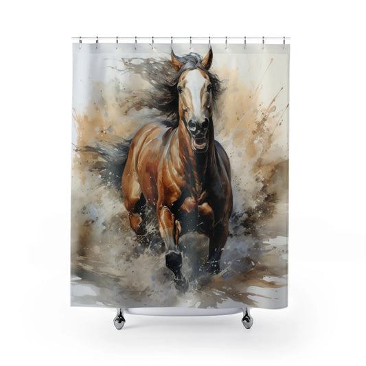 Wild Horse Galloping Western Cowgirl Shower Curtain