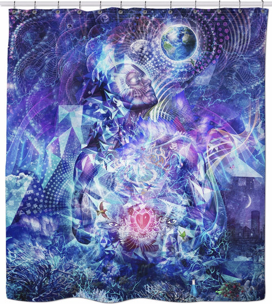 Transcension Blue & Purple Shower Curtain