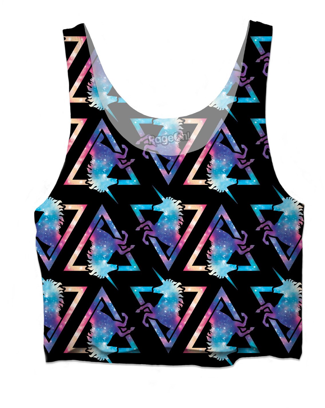 Galaxy Unicorn Pattern Crop Top