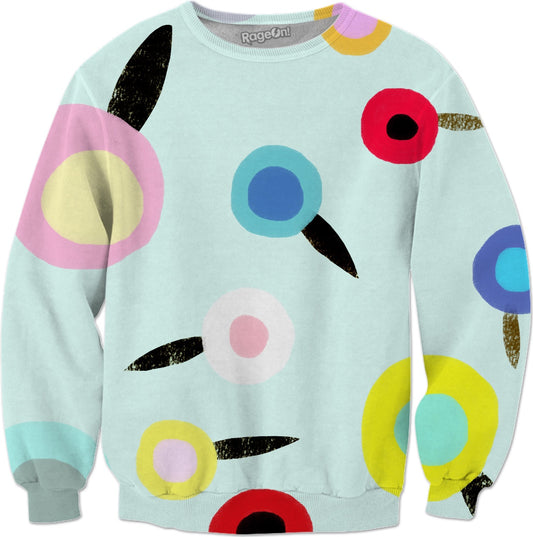 Ruth Fitta Schulz  -  Poppies Turquoise Abstract Watercolour Sweatshirt