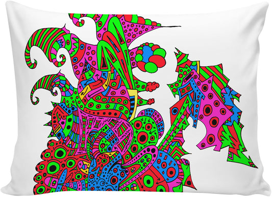 Alien 57 Blue Red Green Pink Blue & Orange Pillowcase