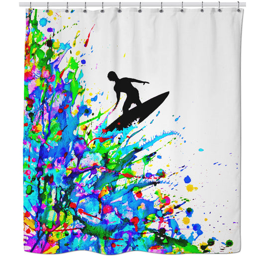 Color Surfer Shower Curtain