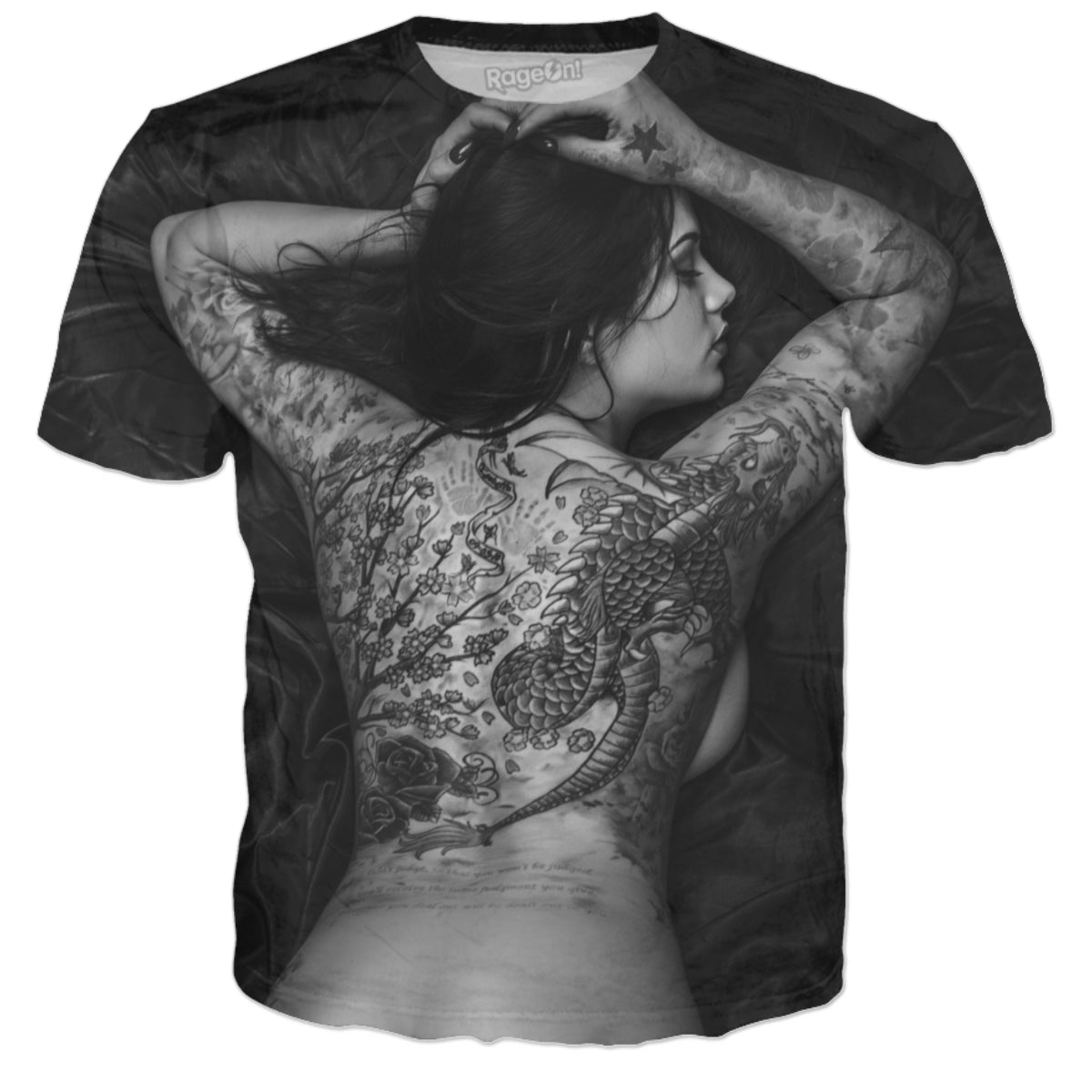 Black And White Girl With The Dragon Tattoo T-shirt