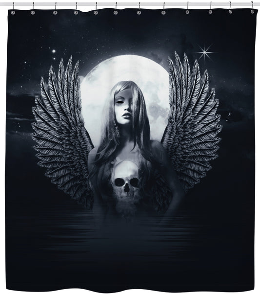 Selene and Skull Shower Curtain