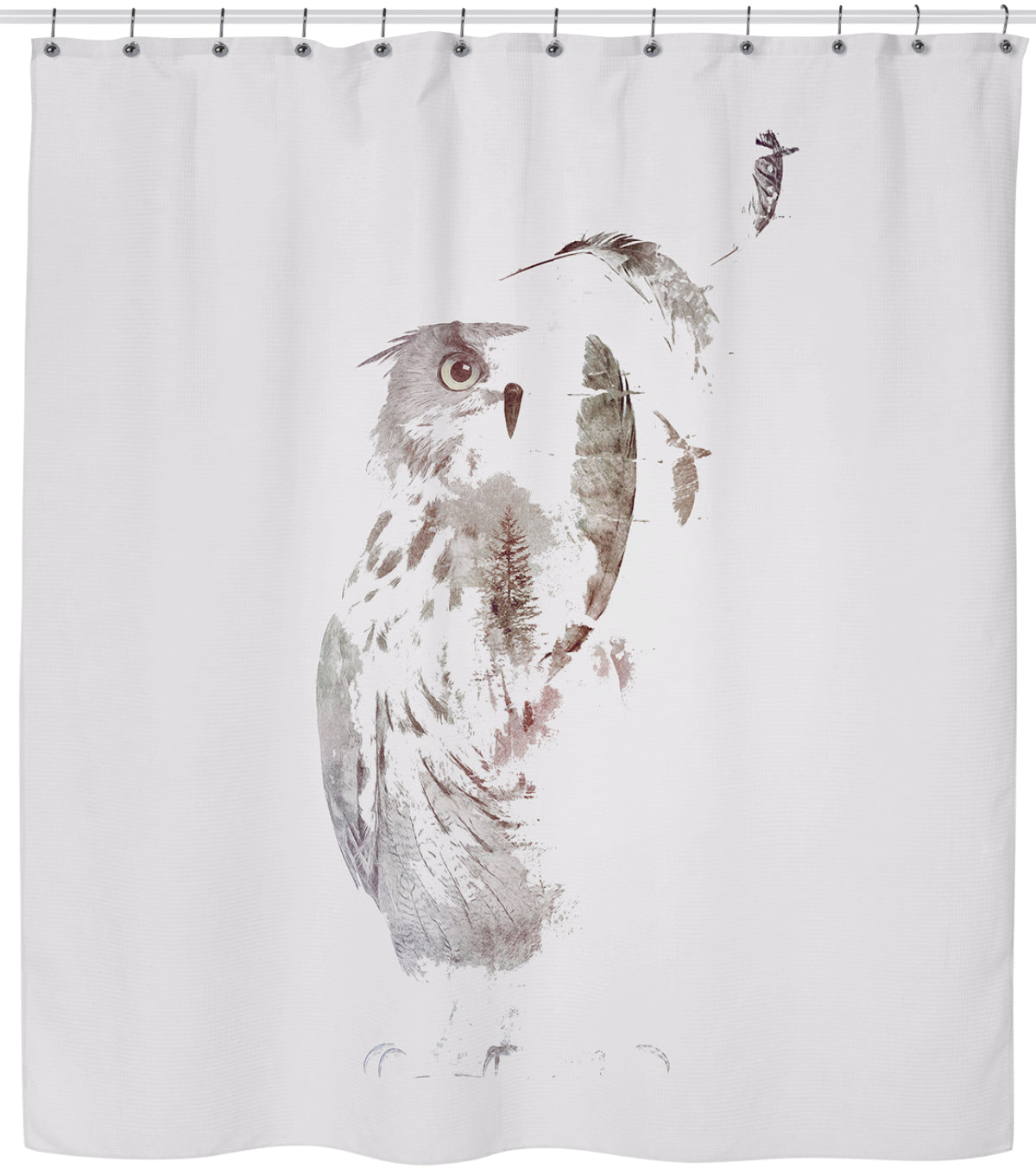 Fade Out Night Owl Shower Curtain