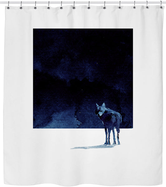 Looking Back Lone Wolf Shower Curtain