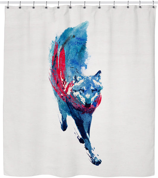 Lupus Lupus Blue Fox Shower Curtain