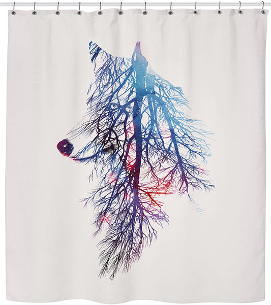 My Forest Fox Roots Shower Curtain