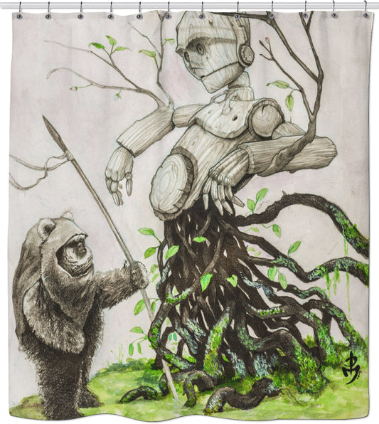 C-Tree-P O Shower Curtain