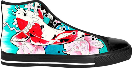 Koi Fish Black High Top Shoes