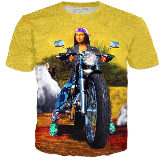 Mona Lisa Motorcycle T-Shirt