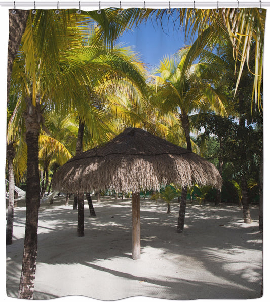 Cozumel Hut Shower Curtain