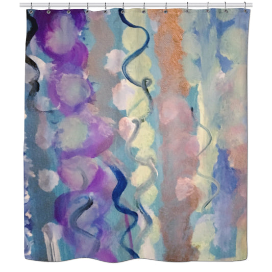 Handmade Abstract Watercolor Art Shower Curtain