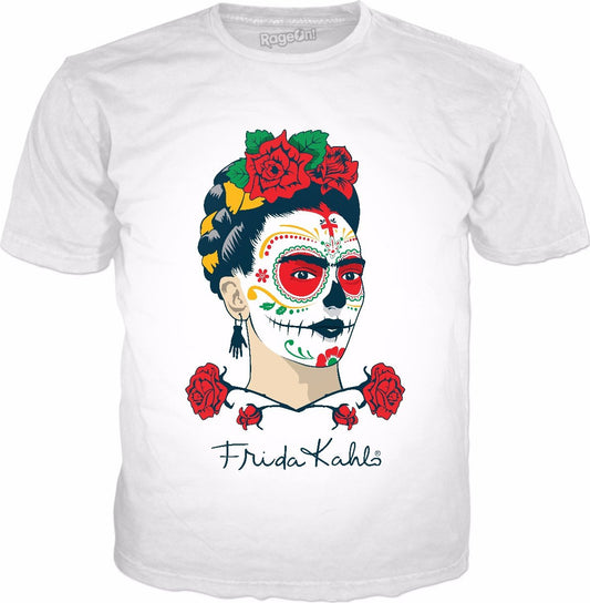 Frida Kahlo Sugar Skull Classic White T-Shirt