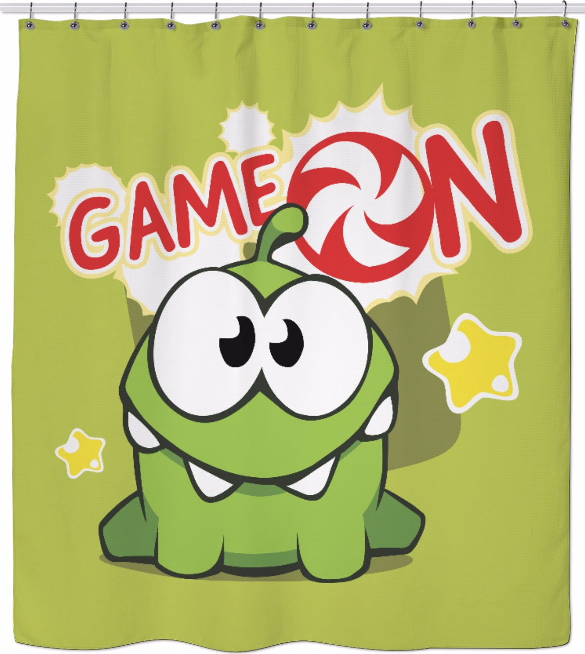 Om Nom Game On Shower Curtain