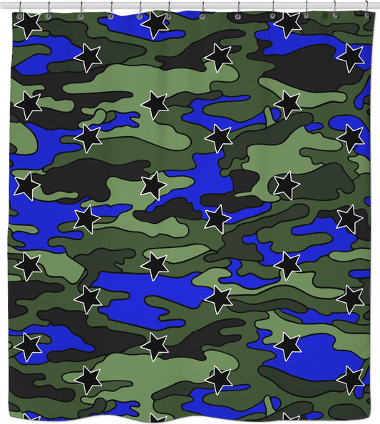 Camo Stars Shower Curtain