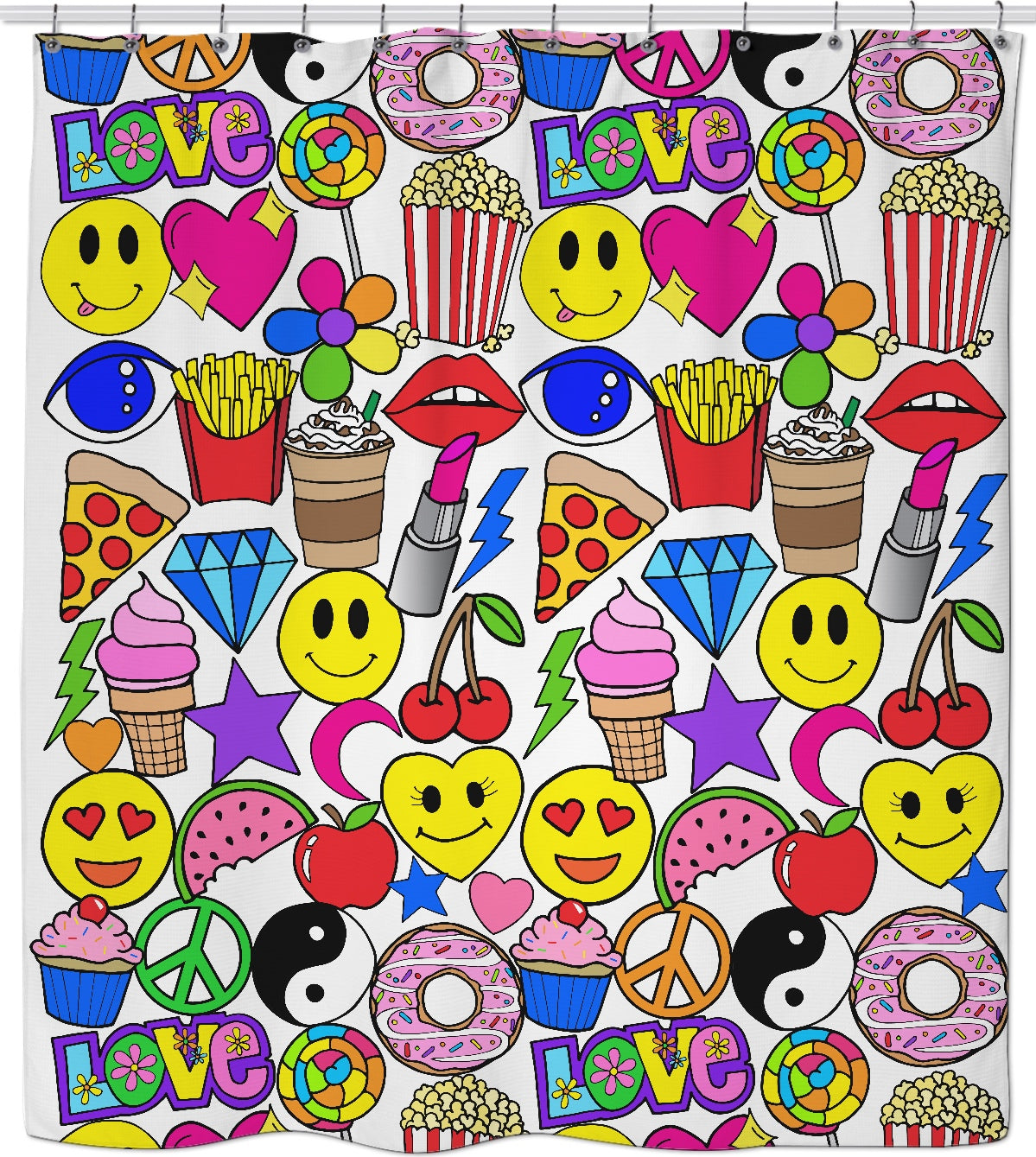 Emoji Love Shower Curtain