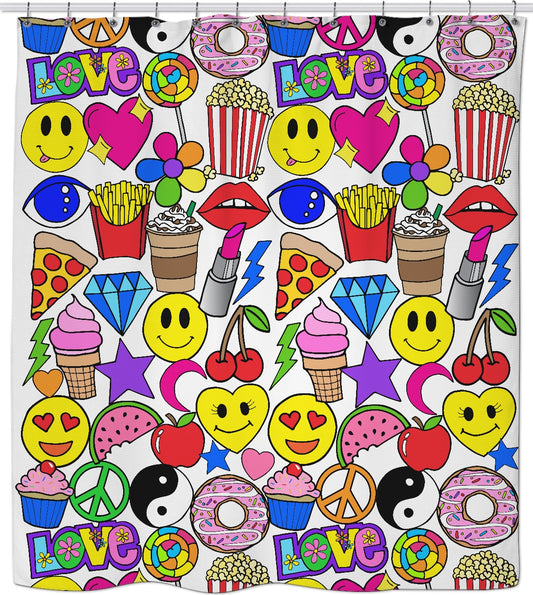 Emoji Love Shower Curtain