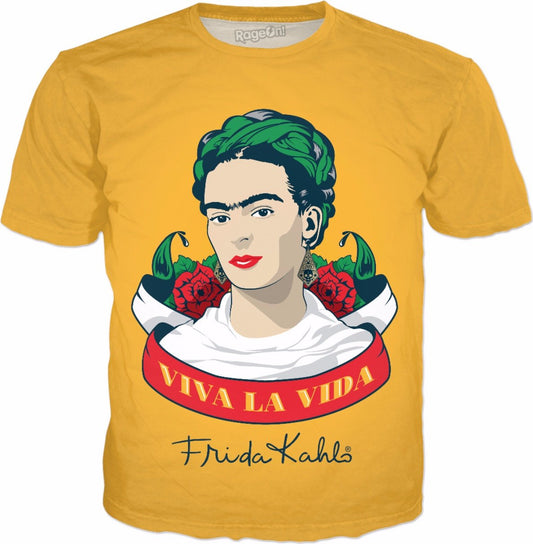 Frida Kahlo Viva la Vida Yellow T-Shirt