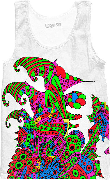 Alien 57 Blue Red Green Pink Blue & Orange Tank Top