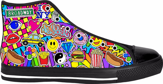 I Love NYC Black High Top Shoes