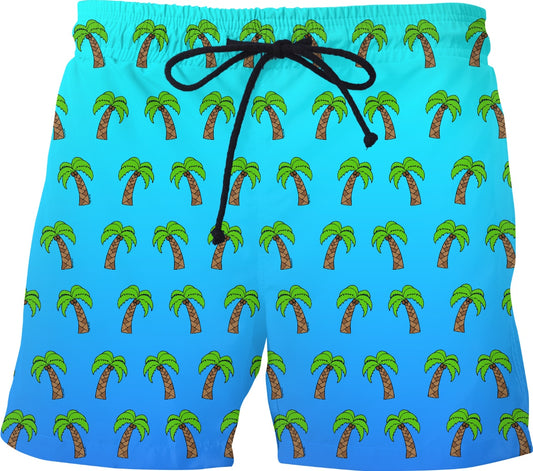 Palm Trees - Blue Ombre Swim Shorts