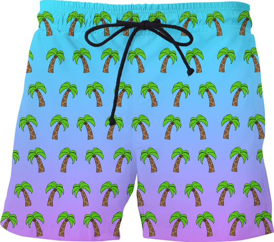 Palm Trees - Blue & Purple Ombre Swim Shorts