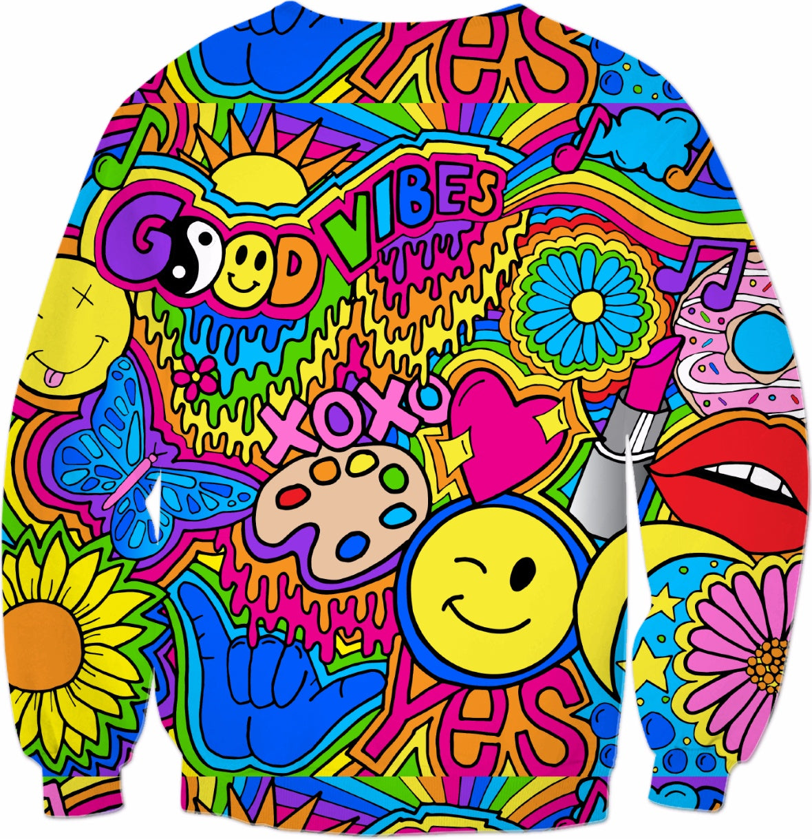 Good Vibes Hippie Collage Sweatshirt