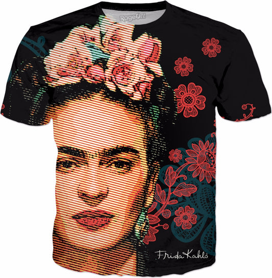 Frida Kahlo Floral Double-Sided T-Shirt