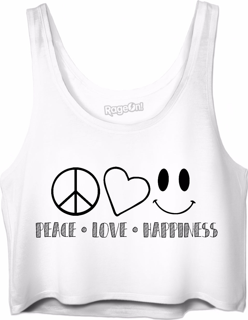 Peace Love Happiness Crop Top