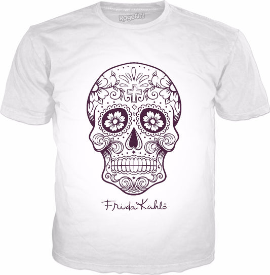 Frida Kahlo Sugar Skull Classic White T-Shirt