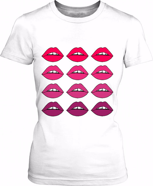 Lovely Lips Pink Womens T-Shirt