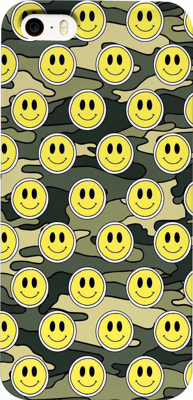 Smiley Green Camo Phone Case