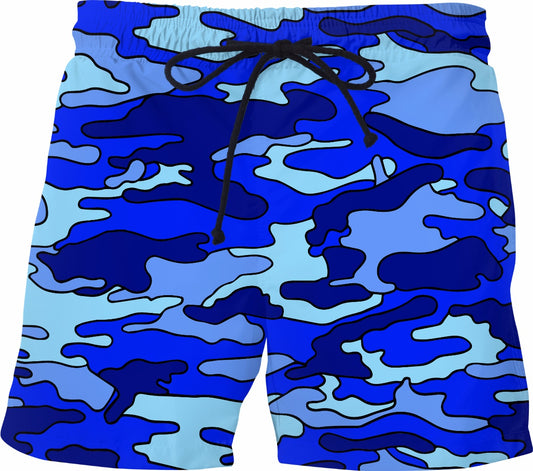 Blue Camo Swim Shorts