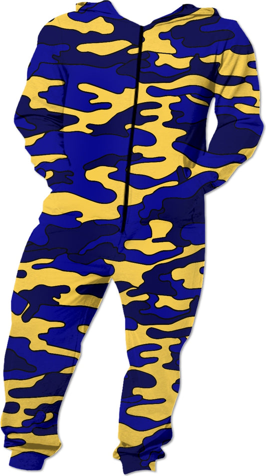 Blue & Yellow Camo Onesie