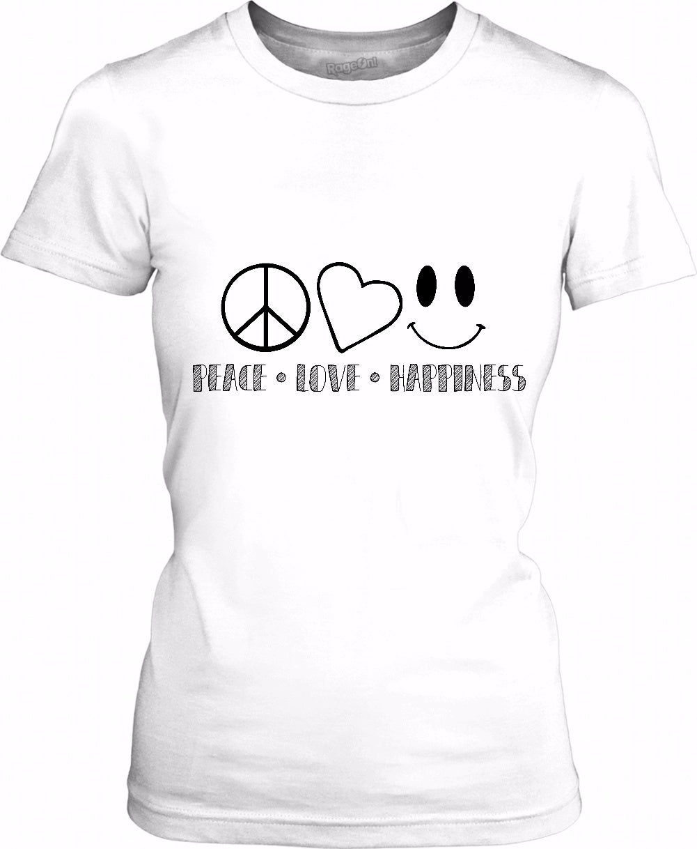 Peace Love Happiness Womens T-Shirt