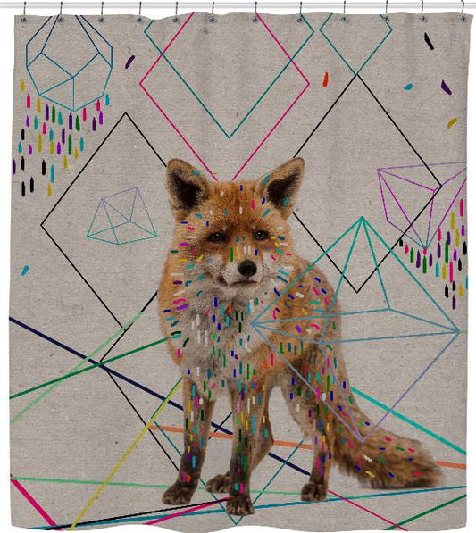 PATHS Painted Fox Shower Curtain