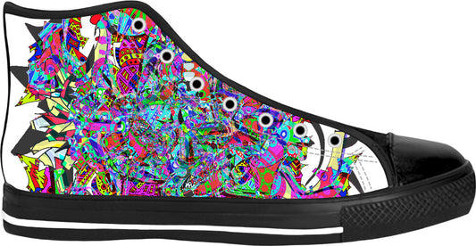 Neon Waffle Monster 12 Black High Top Shoes