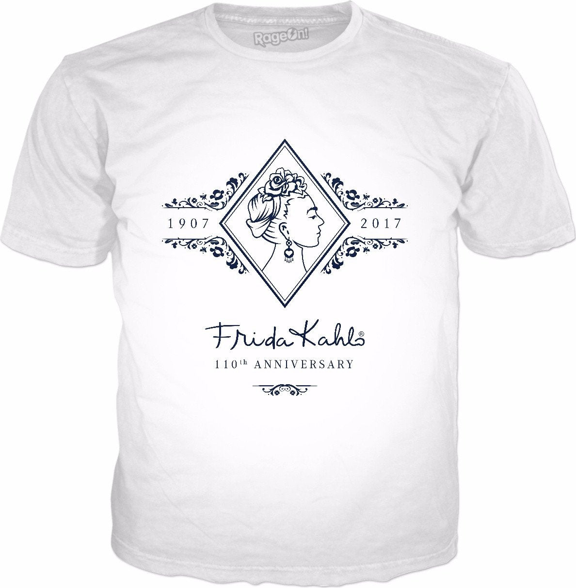 Frida Kahlo 110th Anniversary Navy & Classic White T-Shirt
