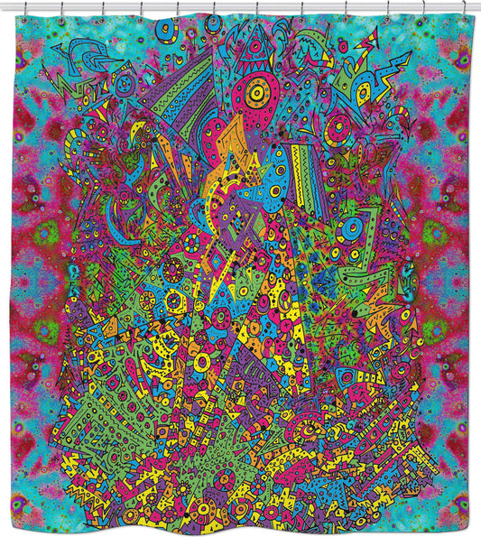 Whateva Whateva Neon Candy Darkness Shower Curtain