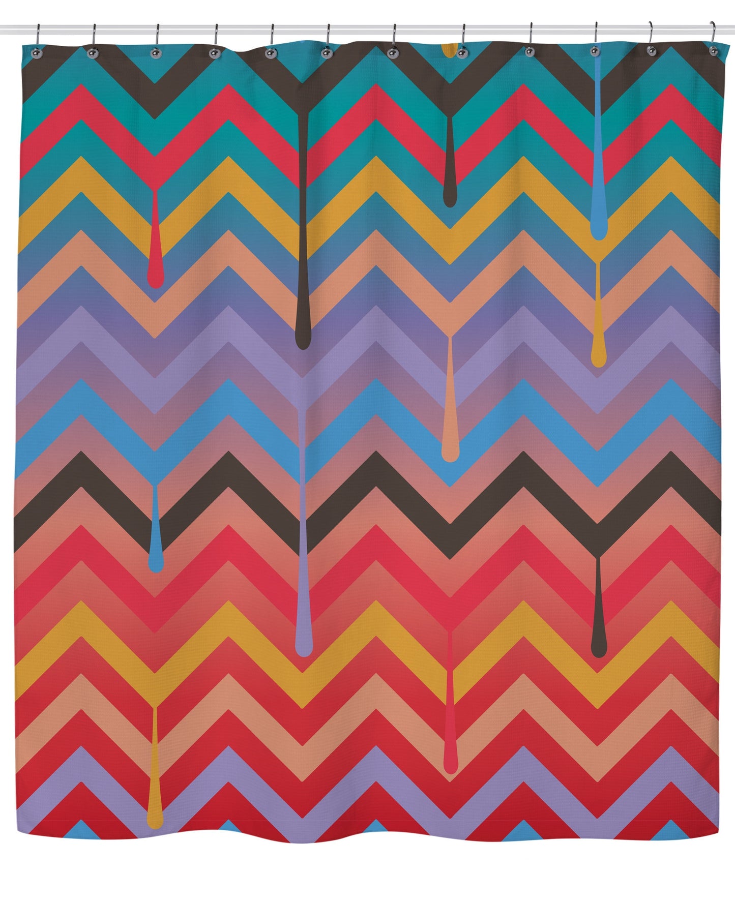 Melting Chev Zigzag Shower Curtain