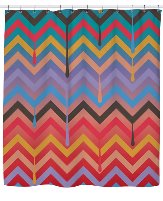 Melting Chev Zigzag Shower Curtain