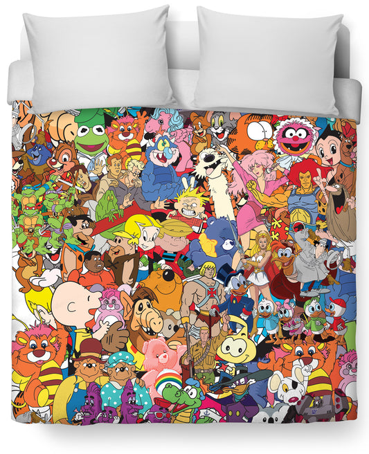 80's Cartoon Collage Duvet Cover
