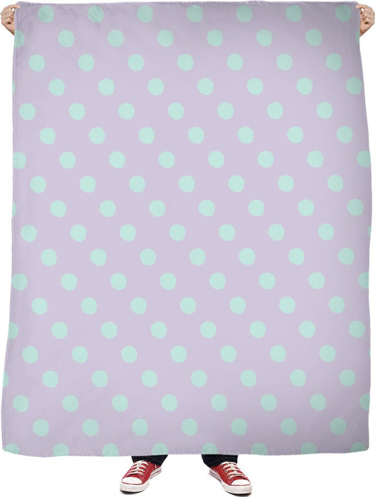 Ruth Fitta-schulz - Green and Purple polka dots Fleece Blanket