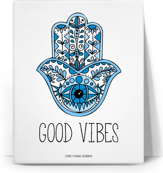 Blue Hamsa Good Vibes