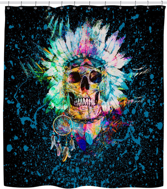 Skull Wild Spirit Shower Curtain